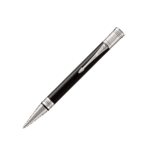 Parker Duofold Ballpoint Pen, Precious Resine, Palladium Trim, Black, 1931390
