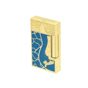 S.T. Dupont L2 Cling Fender Lighter, Brass, Gold Powder, Blue, 16026CL